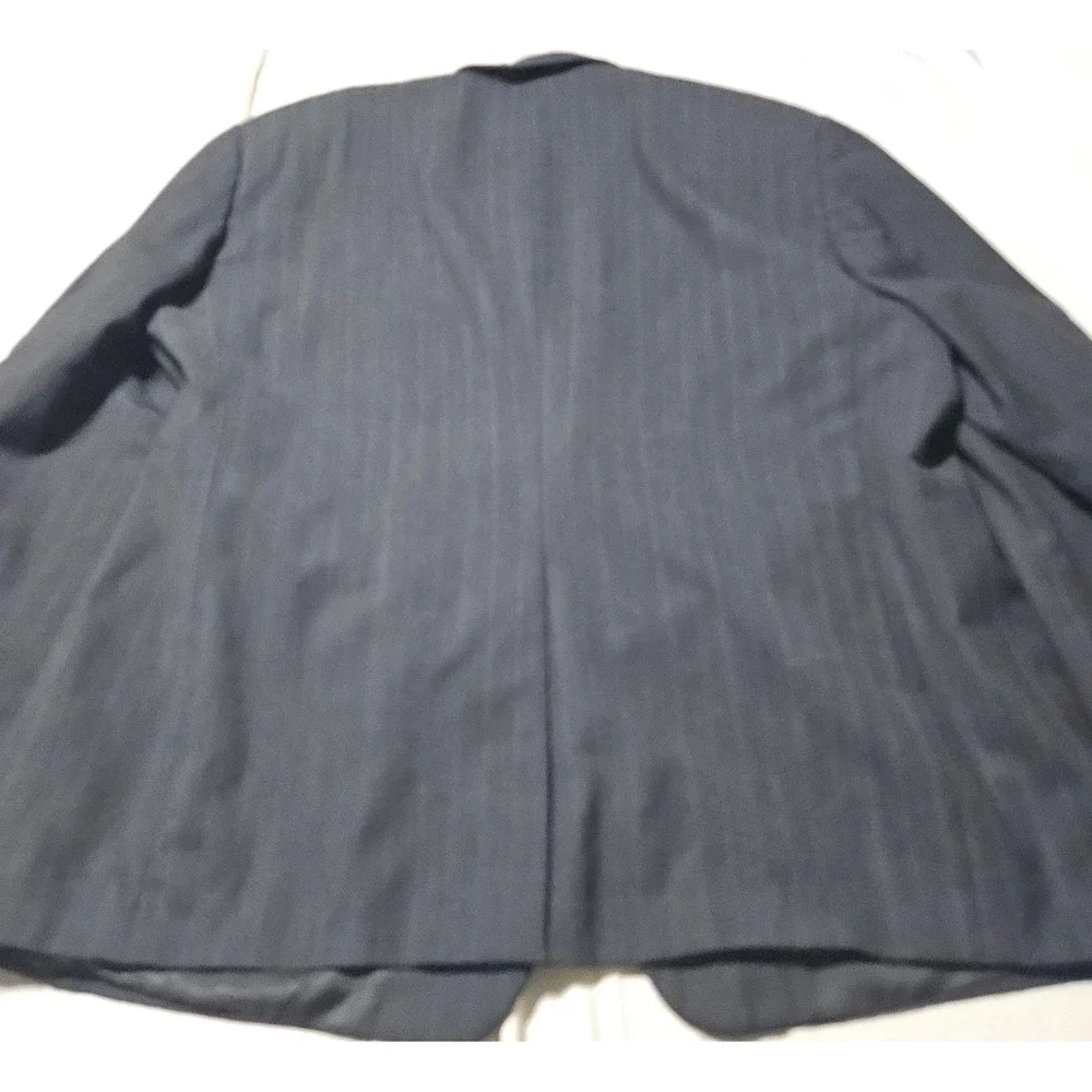 Vtg Palm Beach Mens 48R Wool Gray Pinstripe Suit Jacket Blazer UNITE Made in USA